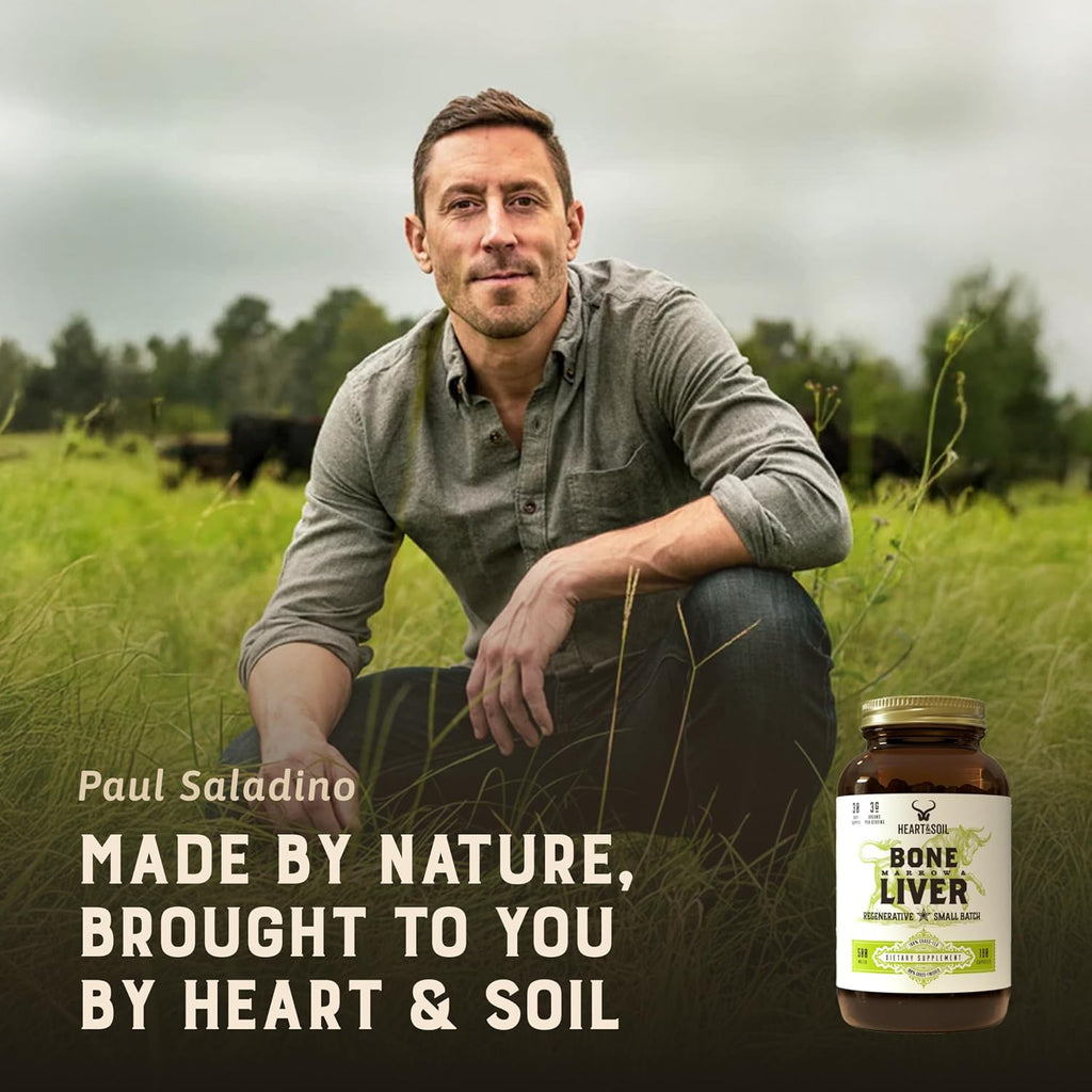 Heart & Soil – Suplemento de Médula Ósea e Hígado de Res, 180 Cápsulas