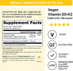 NatureWise Vitamina D3 + K2 Vegano - 5000 UI D3 + 100 mcg K2 MK-7 - Apoyo Óseo - Con Aceite de Oliva Virgen Extra Orgánico - No GMO
