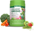 Nature's Truth Organic Greens Powder - Polvo de Superalimentos Orgánicos con Enzimas Digestivas y Prebióticos, Sabor Fresa Kiwi, 146 g