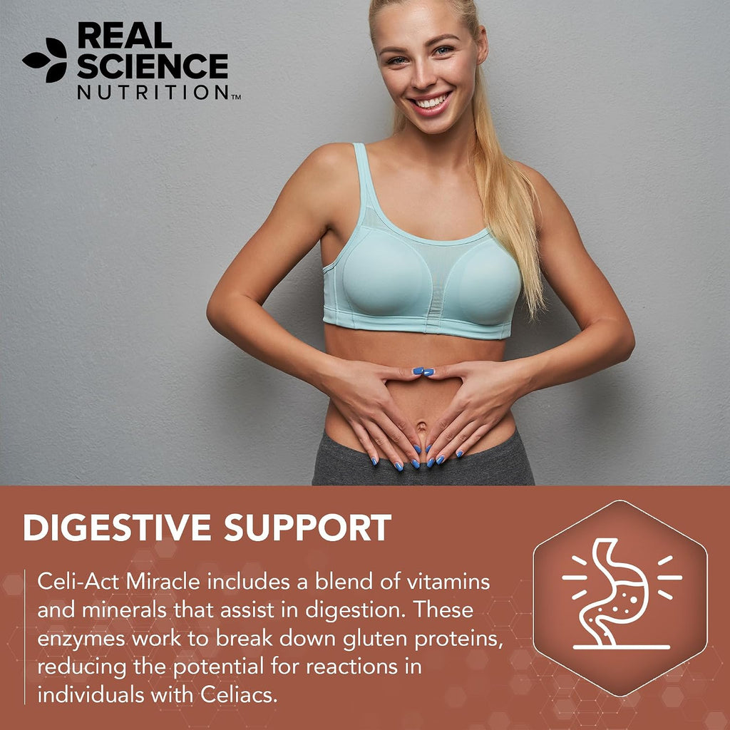 Real Science Celi-Act – Complemento para la Salud Digestiva con Vinitrox y GABA, 60 Cápsulas