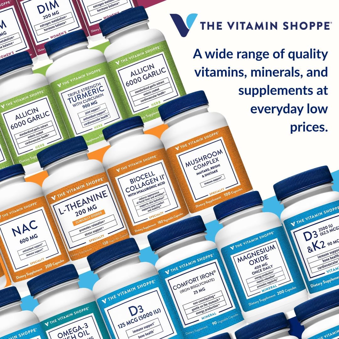 The Vitamin Shoppe Quercetina + C Sin Cítricos, 1400 mg de Vitamina C y 500 mg de Quercetina, 100 Cápsulas