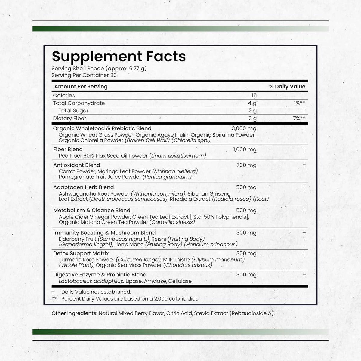 Nature's Pure Blend Super Greens Powder – – Wheatgrass (hierba de trigo): Fuente de clorofila, vitaminas A, C y E, – Image 2