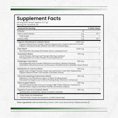 Nature's Pure Blend Super Greens Powder – – Wheatgrass (hierba de trigo): Fuente de clorofila, vitaminas A, C y E, – Image 2