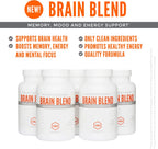 NBI Brain Blend para Memoria, Concentración y Función Cognitiva | Sin Cafeína con ALCAR, Ácido Alfa Lipoico, Huperzina A, Cúrcuma | Nootrópico | 120 Cápsulas