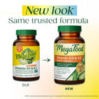 MegaFood Vitamina D3 5000 UI con Vitamina K2 - 60 Cápsulas Vegetarianas