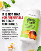 NaturalSlim Metabolic Vitamins, Multivitamin for Women & Men, Supports Energy, Metabolism & Nutrient Absorption with Digestive Enzymes, B-Complex & Niacin – 2 Pack