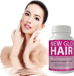 New Glo Hair Skin and Nails Suplemento - Biotina para Cabello, Piel y Uñas - 60 Cápsulas