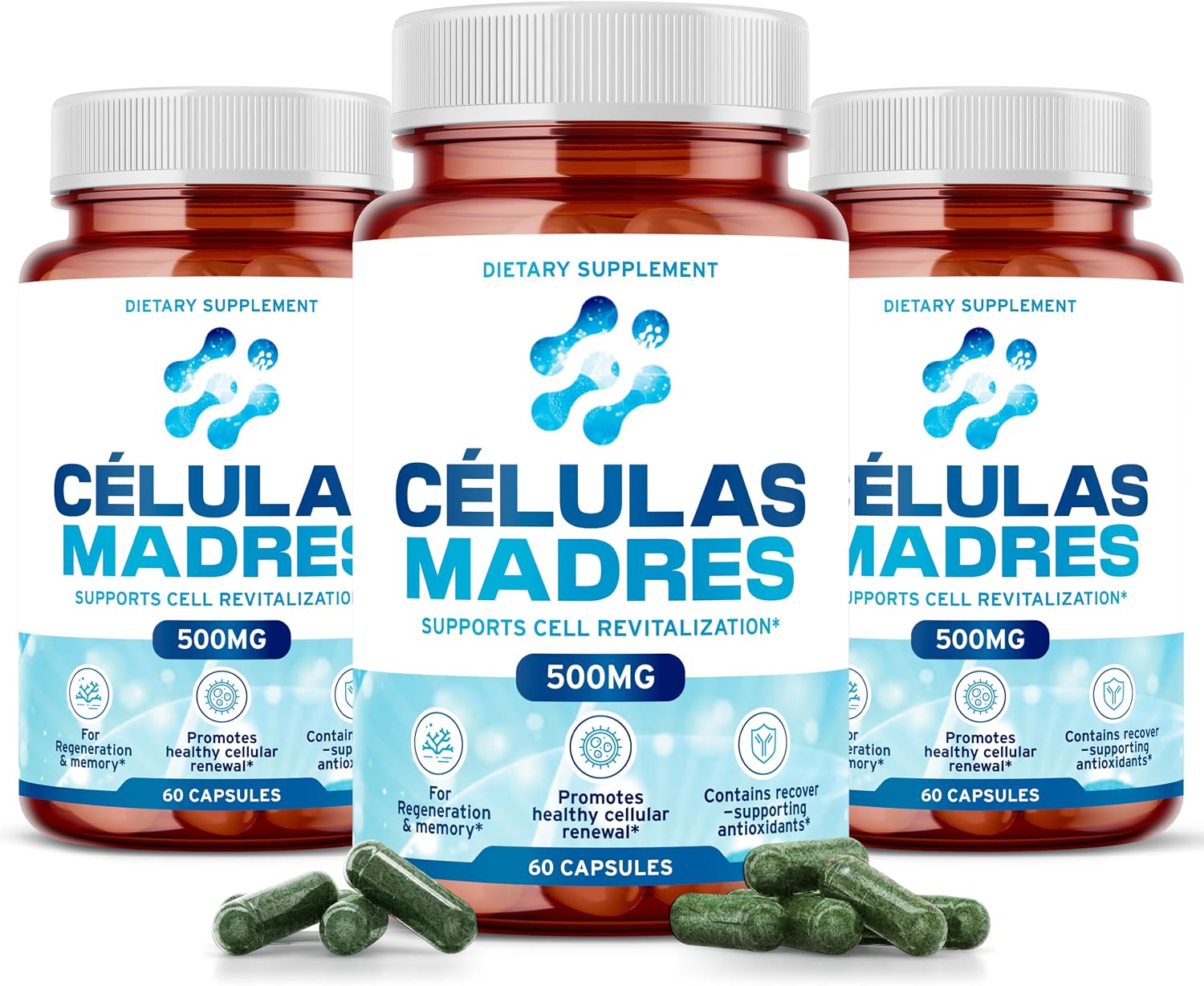 Aura Vitamins Stem Cell 500mg - 180 Cápsulas de Espirulina y Chlorella