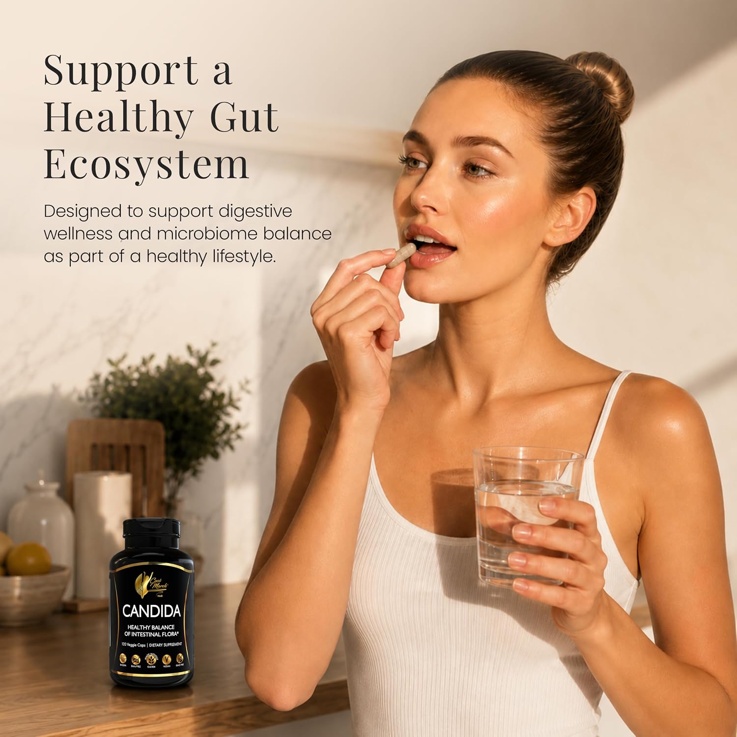 Cocó March N.M.D Candida Cleanse – Limpieza Herbal 30 Días con Enzimas Digestivas – 120 Cápsulas Vegetales