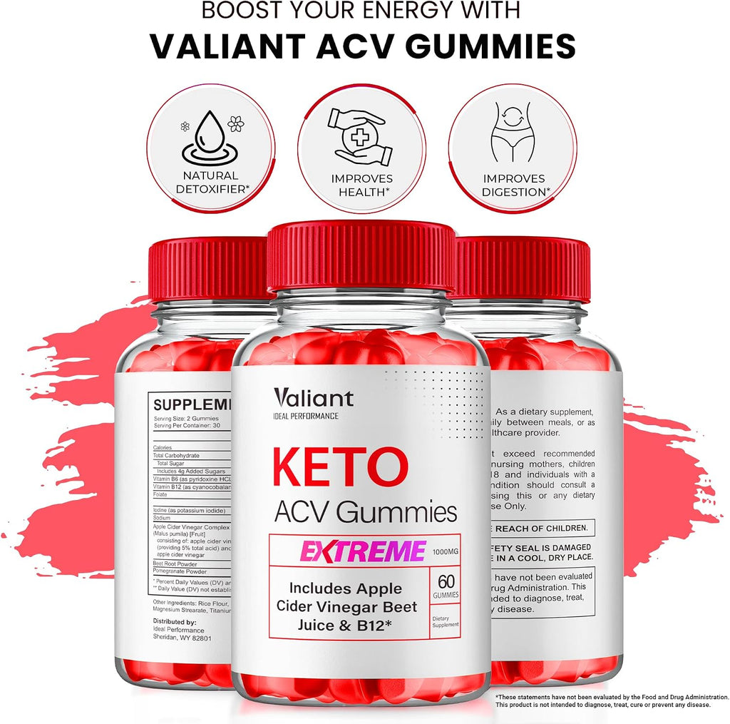 IDEAL PERFORMANCE Valiant Gummies - Complemento en Gominolas de Máxima Potencia para el Bienestar General (3 Paquetes)