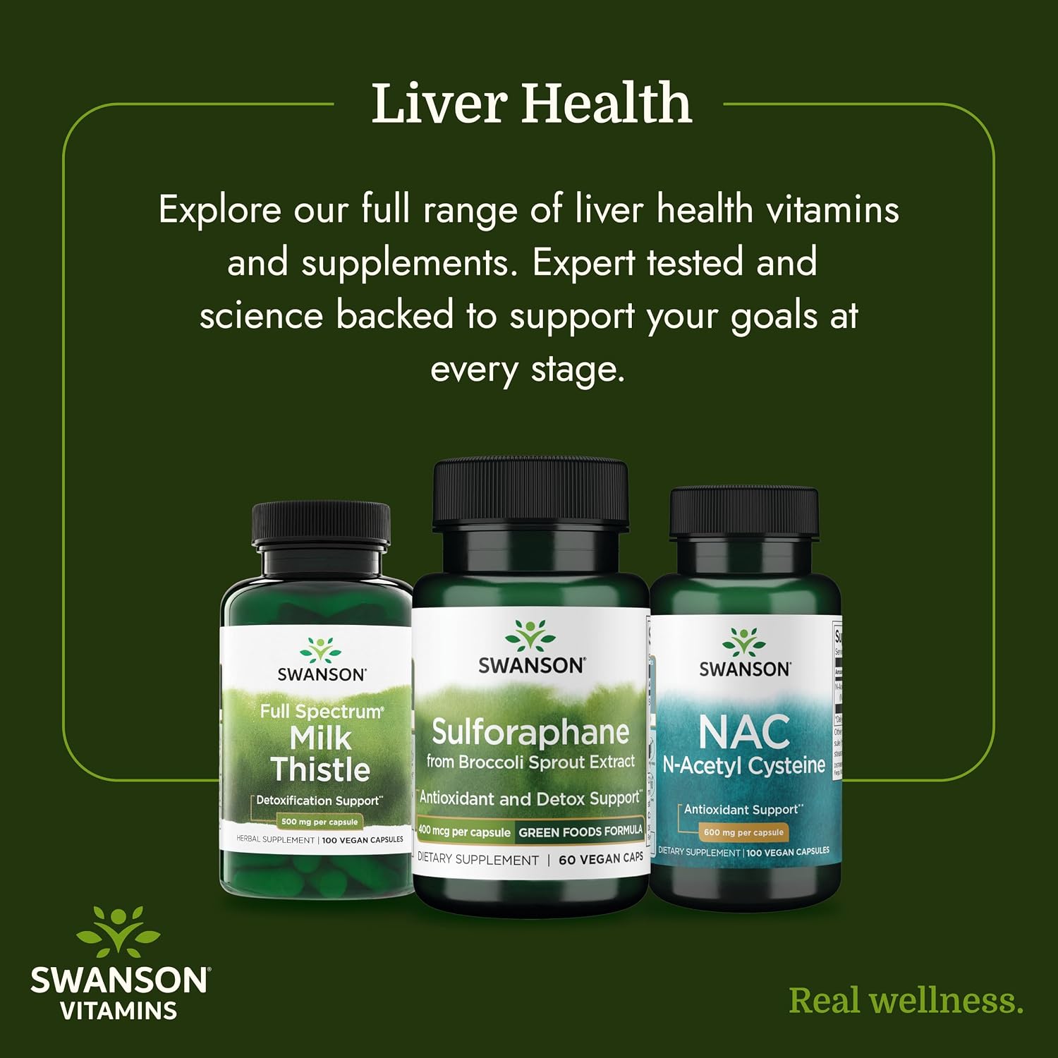 Extracto de Brotes de Brócoli con Sulforafano de Swanson - 60 Cápsulas Veganas, 400 mcg