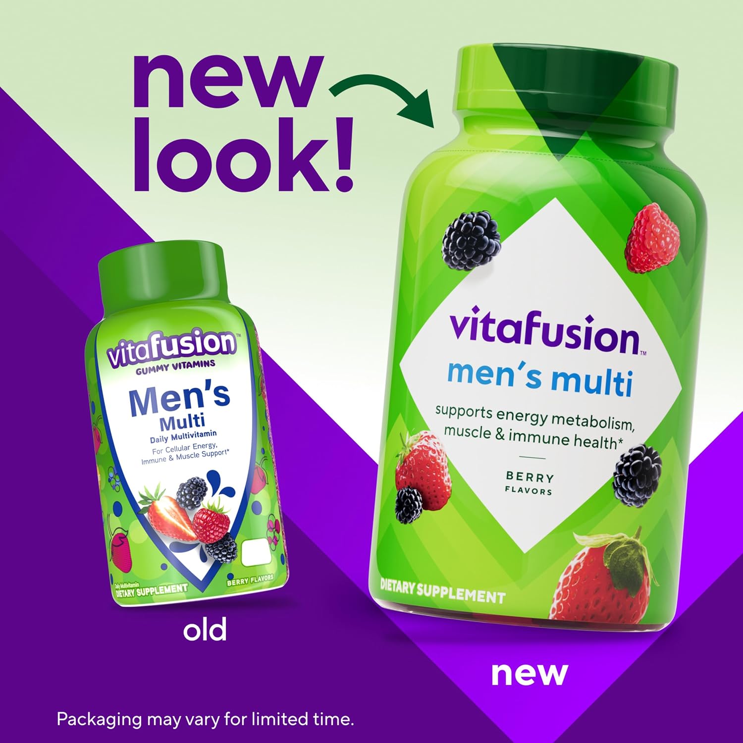 Vitafusion Multivitamínico en Gominolas para Hombres, Sabor Berry, 120 unidades (60 días)