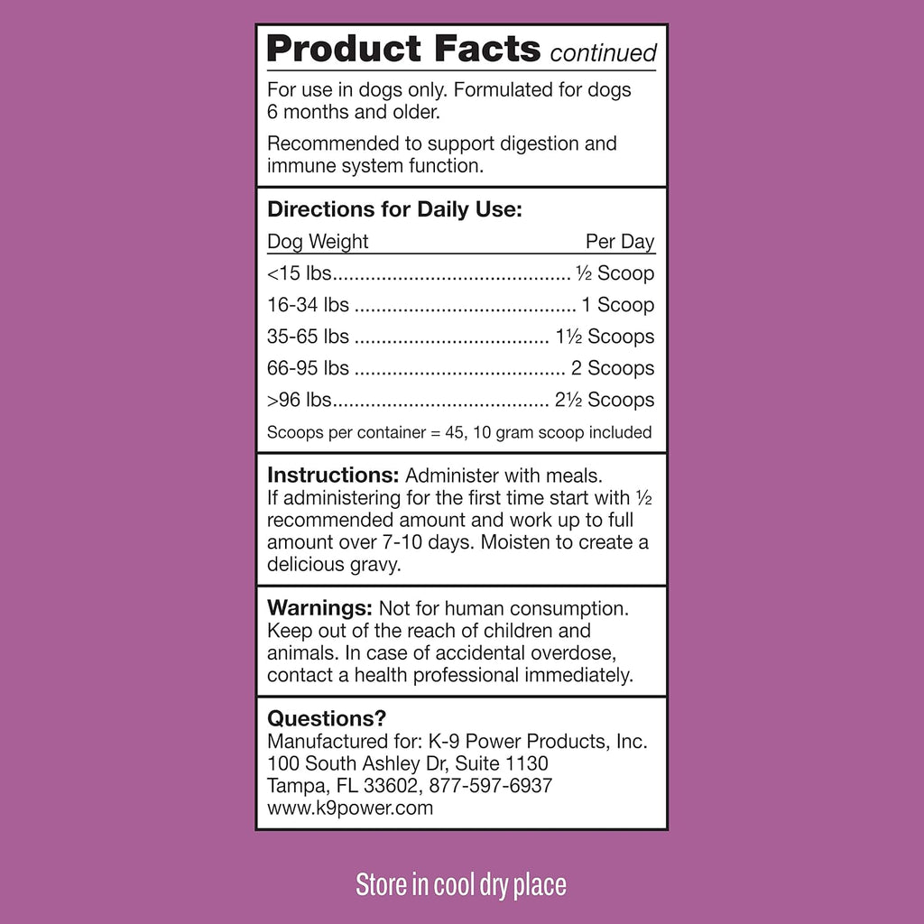 K9 Power Digest Forte – Apoyo Digestivo e Inmunológico Avanzado para Perros – Mezcla de Probióticos, Prebióticos, Postbióticos con Aceite de Salmón, Jengibre, Algas, Granada, L-Glutamina – Alivio de Gases, Heces y Malestar Intestinal