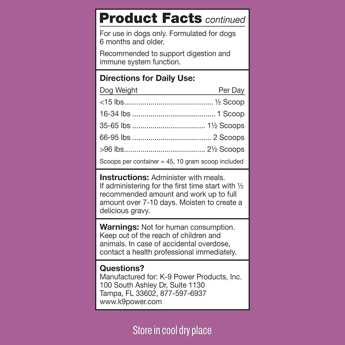 K9 Power Digest Forte – Apoyo Digestivo e Inmunológico Avanzado para Perros – Mezcla de Probióticos, Prebióticos, – Image 4