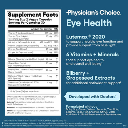 Physician's Choice Salud Ocular - Luteína, – Luteína y zeaxantina: contribuyen al mantenimiento de la visión – Image 6