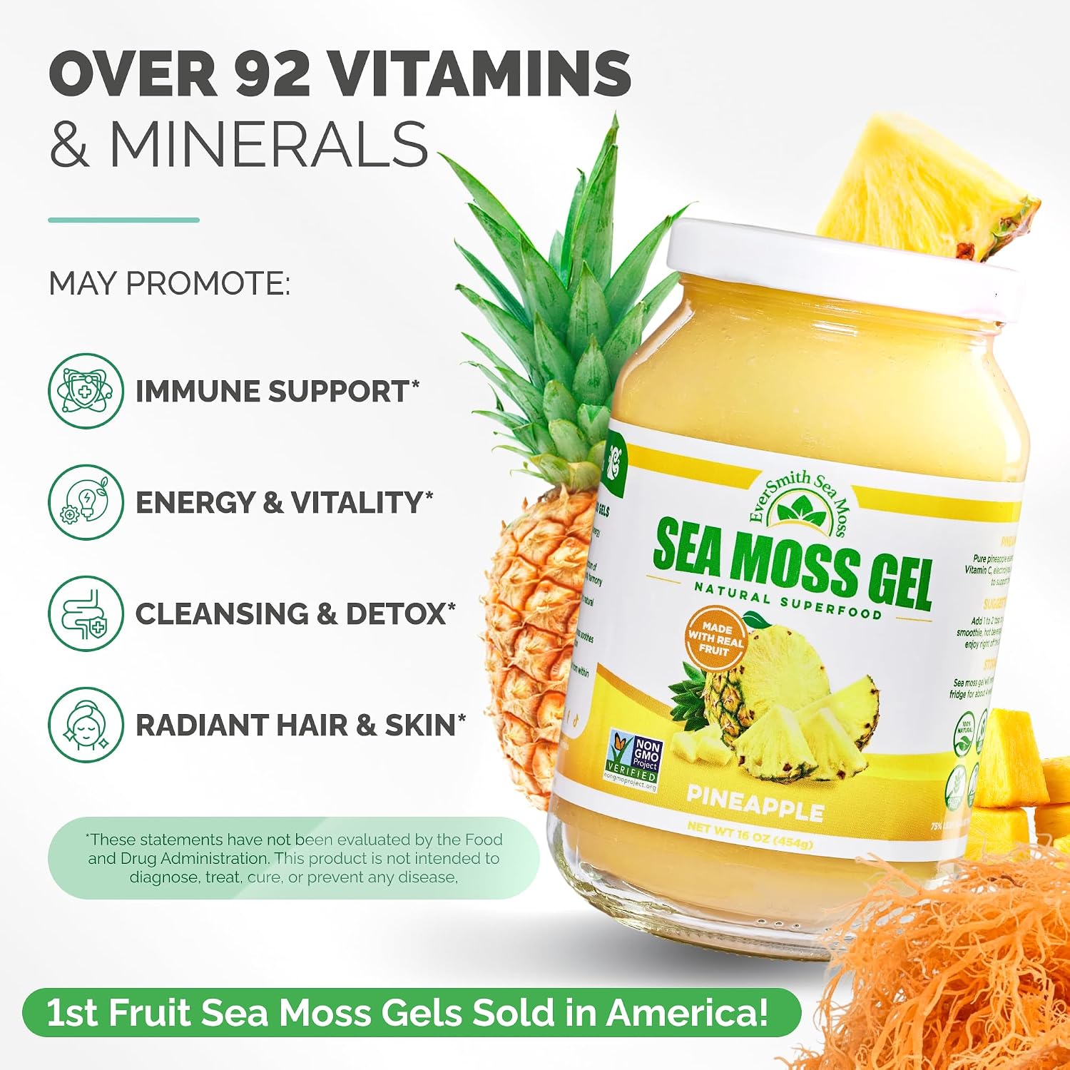 Gel de Musgo Marino Irlandés Silvestre Sabor Piña - EverSmith Organics
