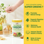 Country Farms Super Greens Apple Banana – Mezcla ecológica en polvo, 40 raciones (2 envases)