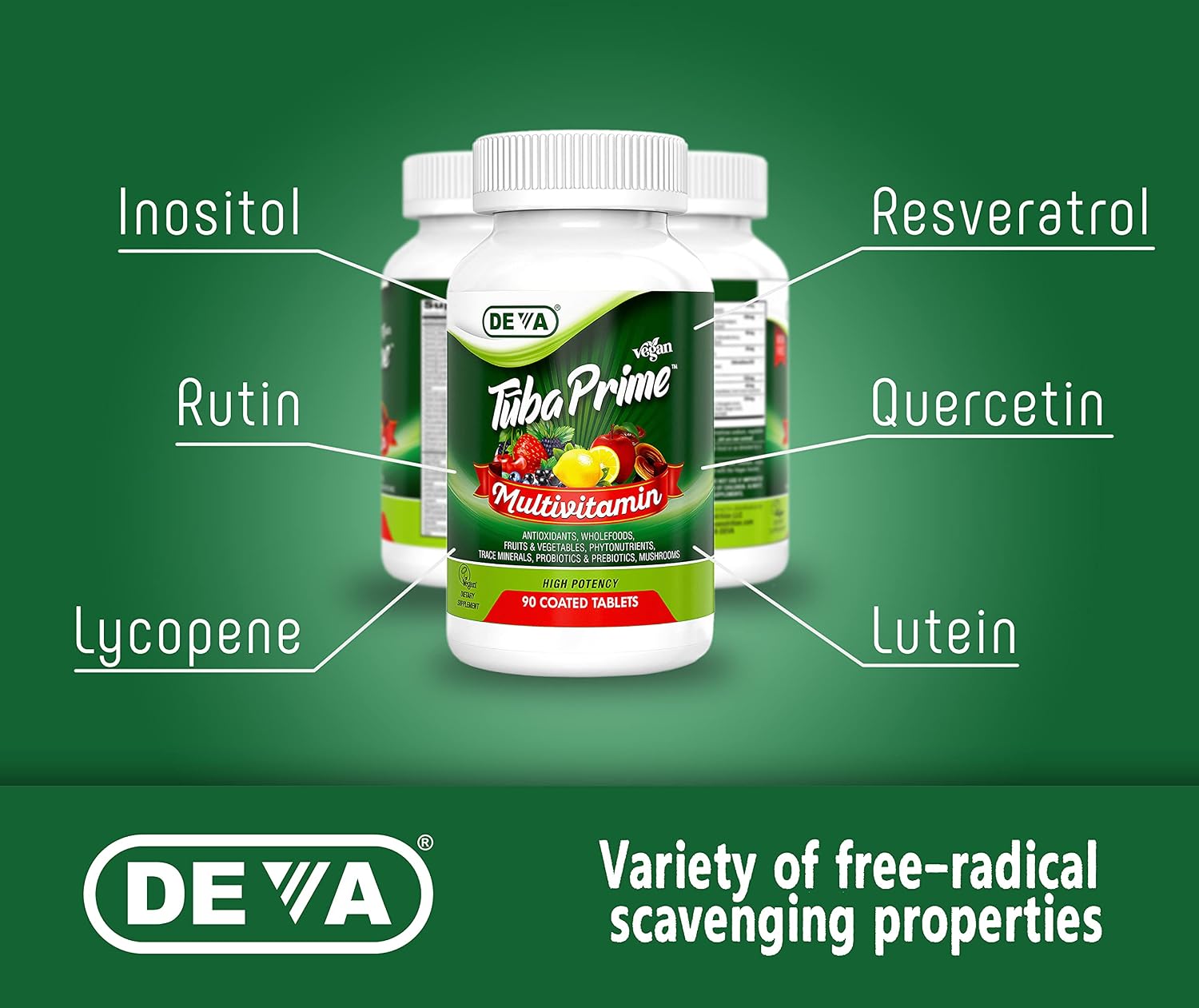 DEVA Tuba Prime Multivitamínico Vegano de Alta Potencia - 90 Comprimidos