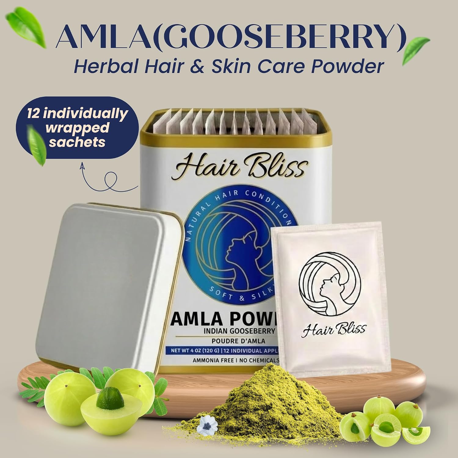 Pride Of India - Amla (Amalaki) Indian Gooseberry Powder for Hair & Skin Care, 227 g (8 oz), 100% Natural