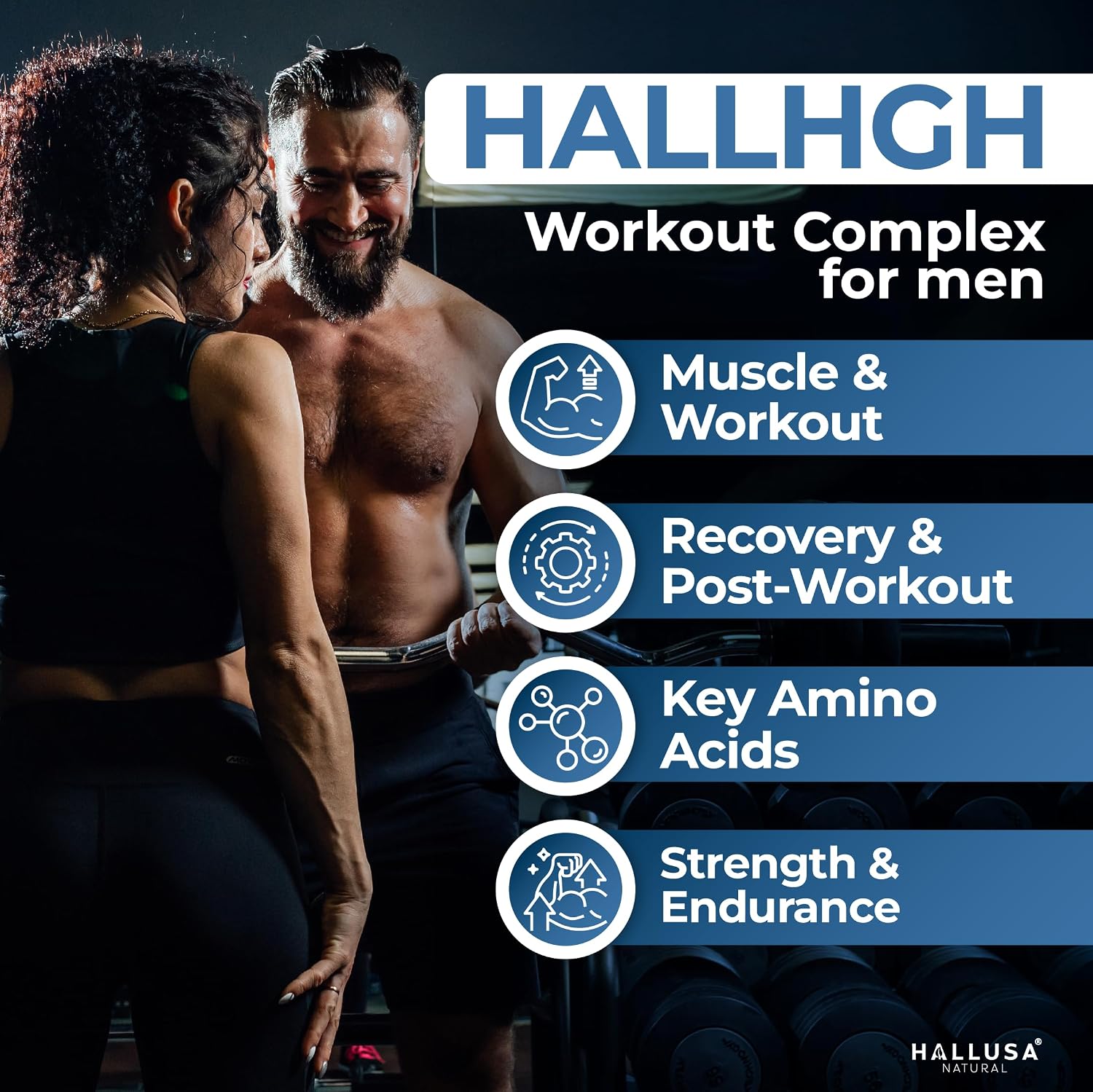 HGH-Releasing Support Supplement con L-Arginina y Ornitina | Apoyo para la Recuperación Muscular y el Rendimiento | Complejo de Aminoácidos con Vitamina B3 y Cromo | 60 Comprimidos
