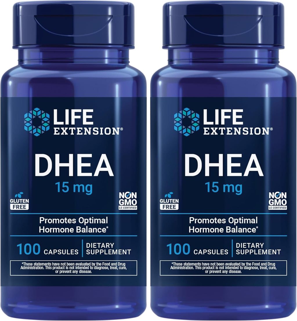 Life Extension DHEA 15 mg – Apoyo Hormonal y Cognitivo, 100 Cápsulas