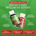 VITINITY Gominolas de Frutas y Verduras - Suplemento Multivitamínico Vegano, 60 unidades (30 días)
