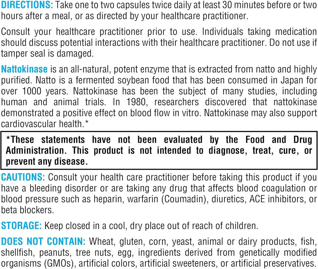 XYMOGEN Nattokinase 100 mg, 120 Capsules - Vegan Enzyme