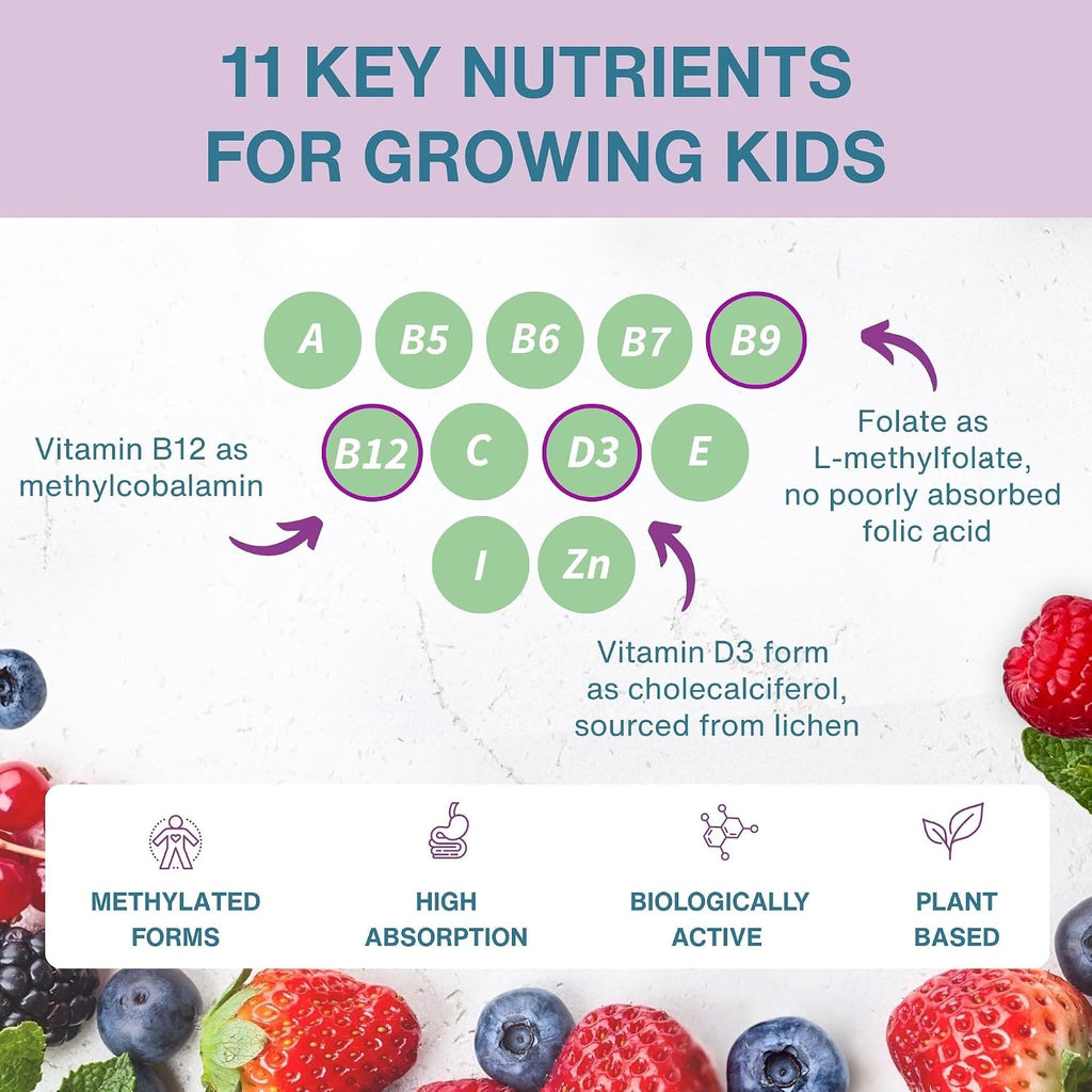 Igennus Methylated Kids Multivitamin Gummies - 90 Gominolas Multivitamínicas para Niños 4+ años