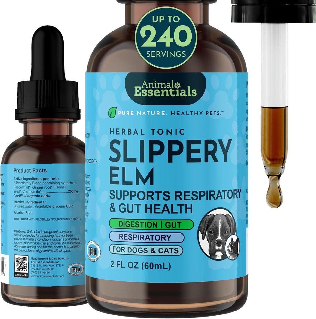 Animal Essentials Slippery Elm - Extracto Orgánico para Perros y Gatos (60 ml)