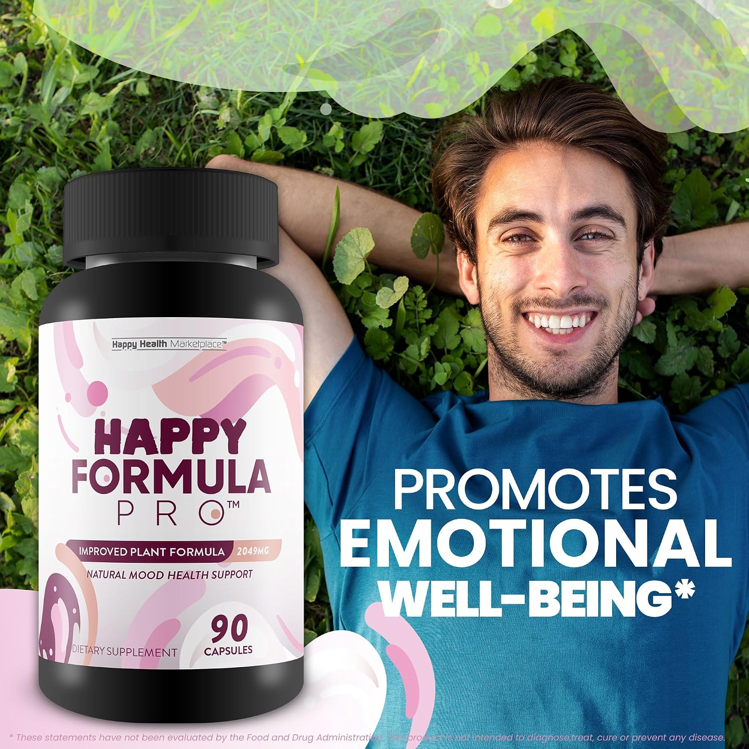 Happy Formula Pro - Complemento alimenticio de vitamina D para apoyo del estado de ánimo