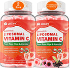 Natural Liposomal Vitamin C Gummies for Adults Kids 9+, Chewable Vitamin C w/ 11mg Zinc, D3, Elderberry, Echinacea, Bioflavonoid,Immune Support, Whole Food VIT C from Fruits, Sugar Free, 2Pack