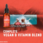 Vitamin B Complex Liquid Drops Vegan - Extra Strength Sublingual Formula - Complejo B en gotas sublingual vegano