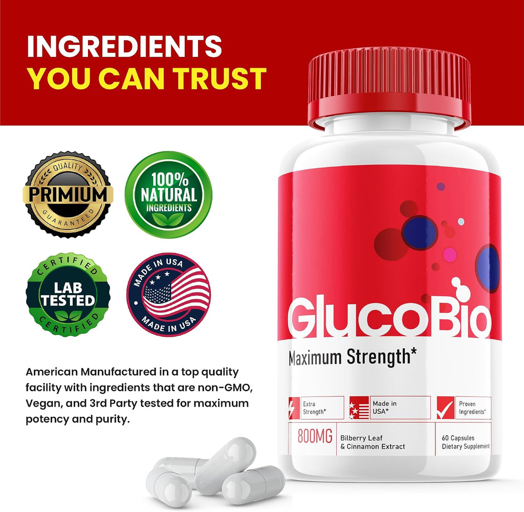 Glucobio Cápsulas (5 Paquetes) - Suplemento Nutricional de Gluco Bio, 300 Cápsulas