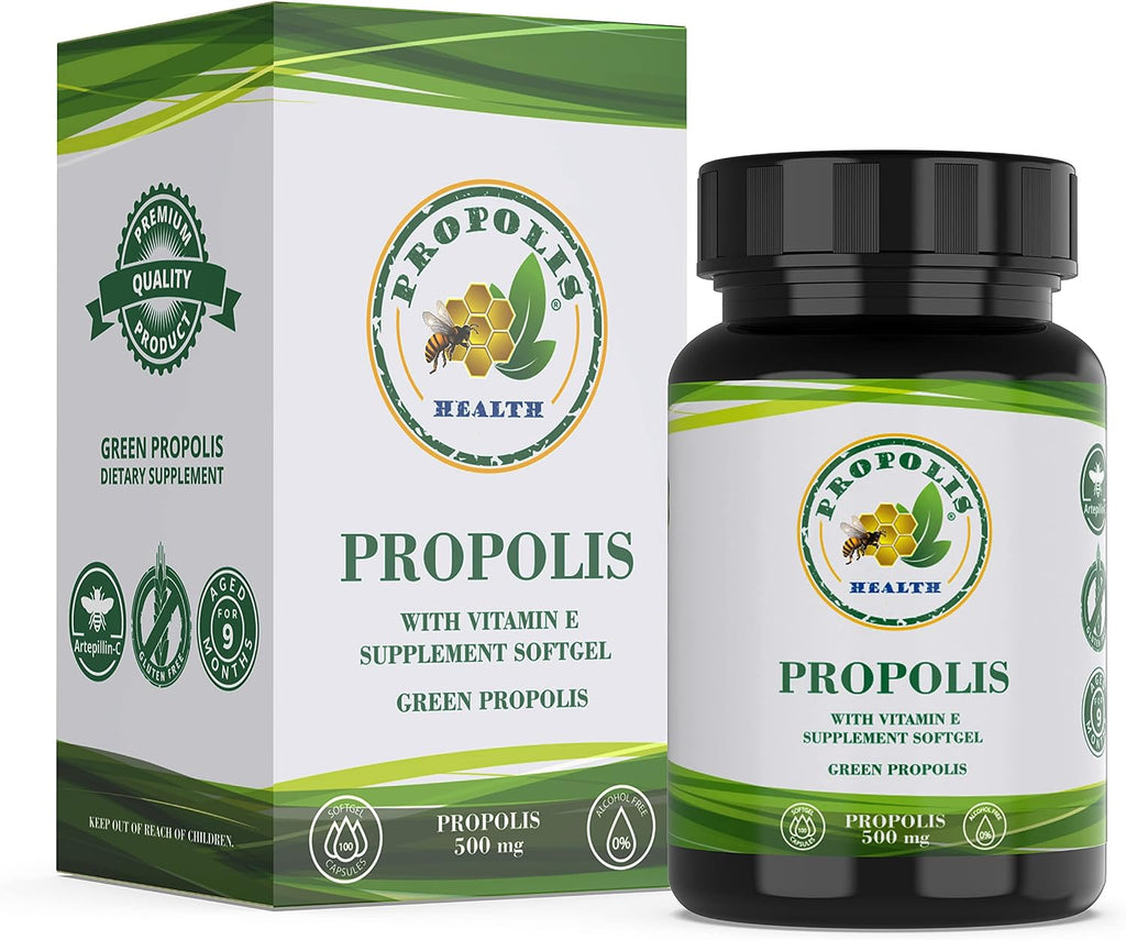 Propolis Health Cápsulas de Propóleo con Vitamina E 1000mg (100 Cápsulas)