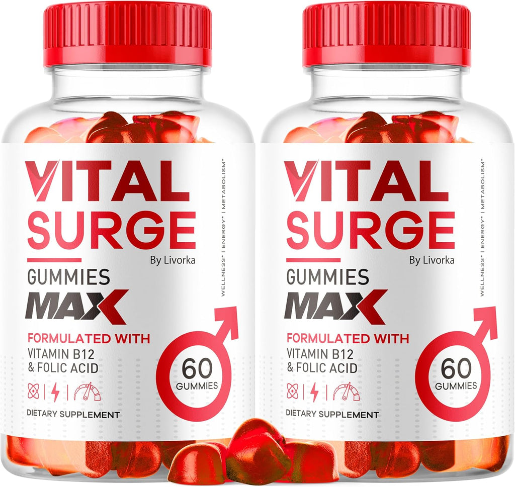 Vital Surge - Suplemento para Hombres, Fórmula Avanzada 1050 mg, 120 Gomitas (2 Paquetes)