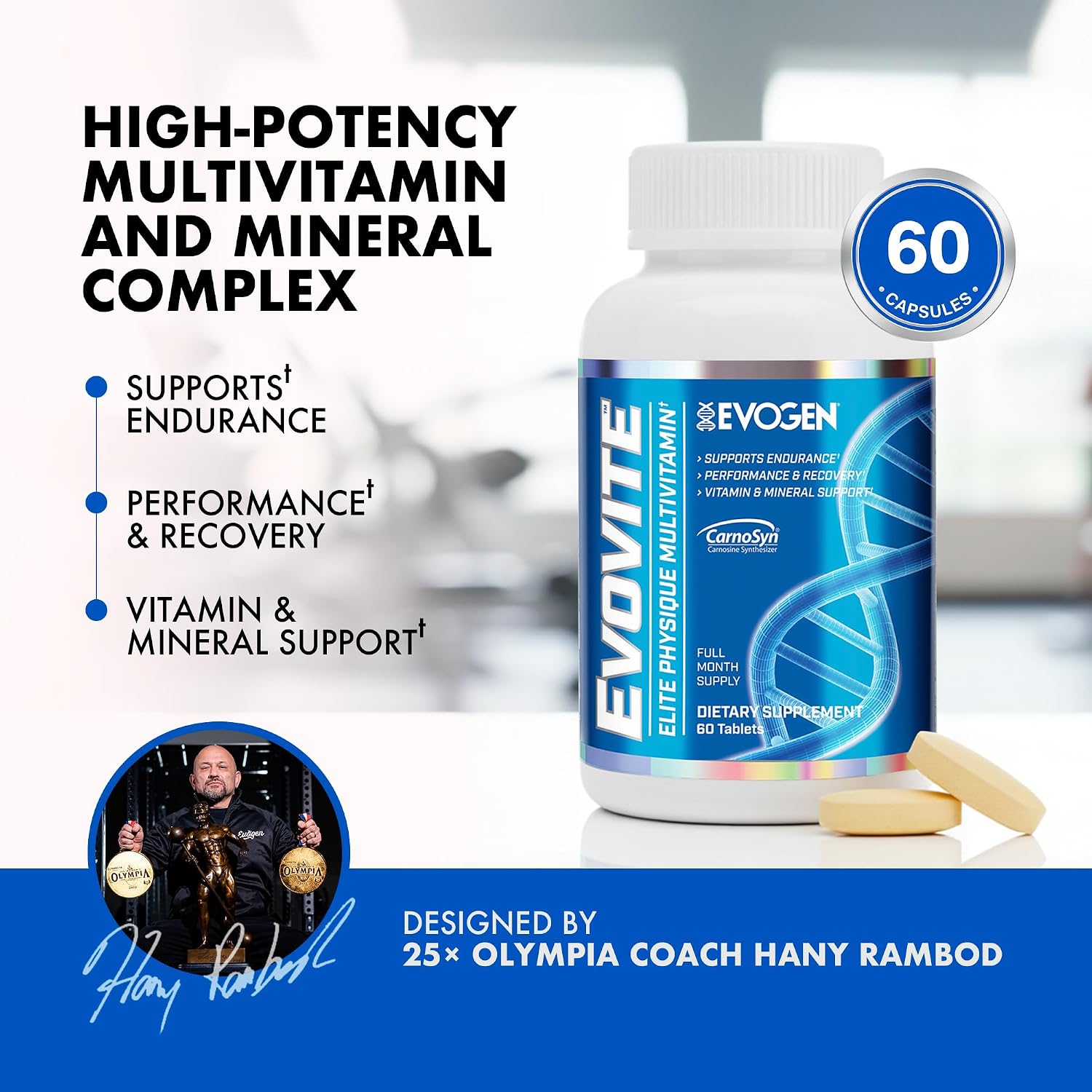 Evogen Evovite - Multivitamínico Avanzado para Hombres y Mujeres | Fórmula para Resistencia, Recuperación y Salud Articular | 30 Dosis