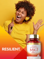 Carlyle MK-7 Vitamina K2 100 mcg | 200 Cápsulas | Suplemento Vegano, No GMO y Sin Gluten