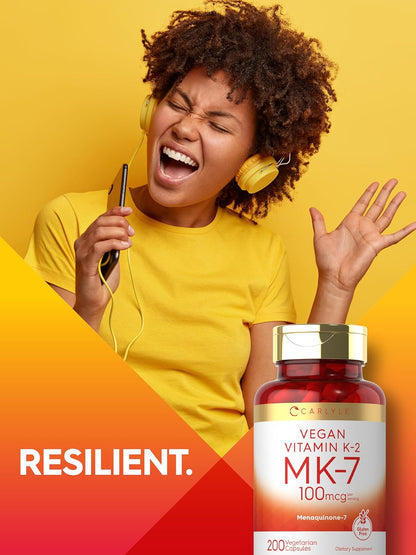 Carlyle MK-7 Vitamina K2 100 mcg | 200 Cápsulas | Suplemento Vegano, No GMO y Sin Gluten – Image 7