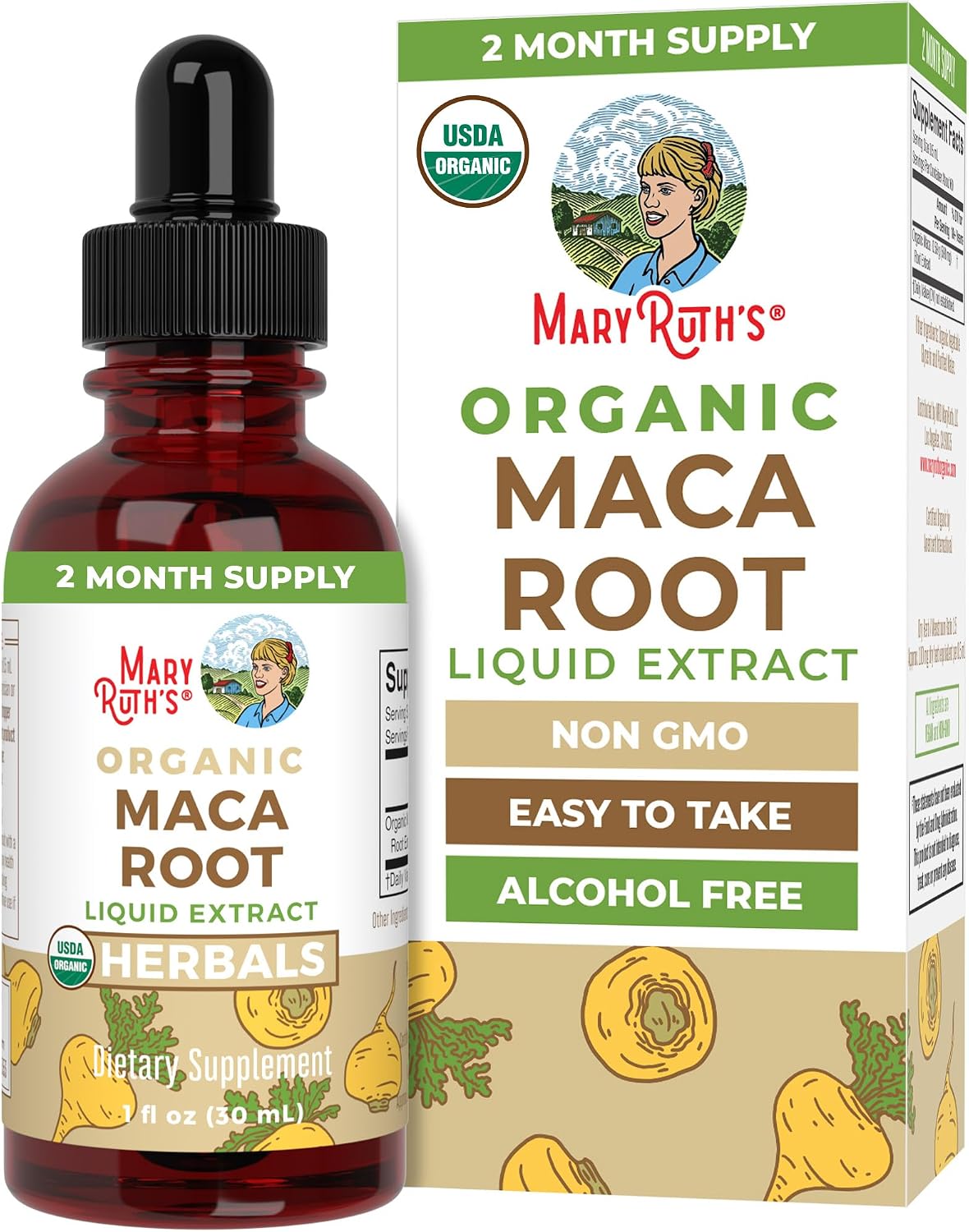 MaryRuth's Gotas Líquidas de Maca Orgánica USDA | Vegano | Sin Gluten | Sin Alcohol | 30 ml