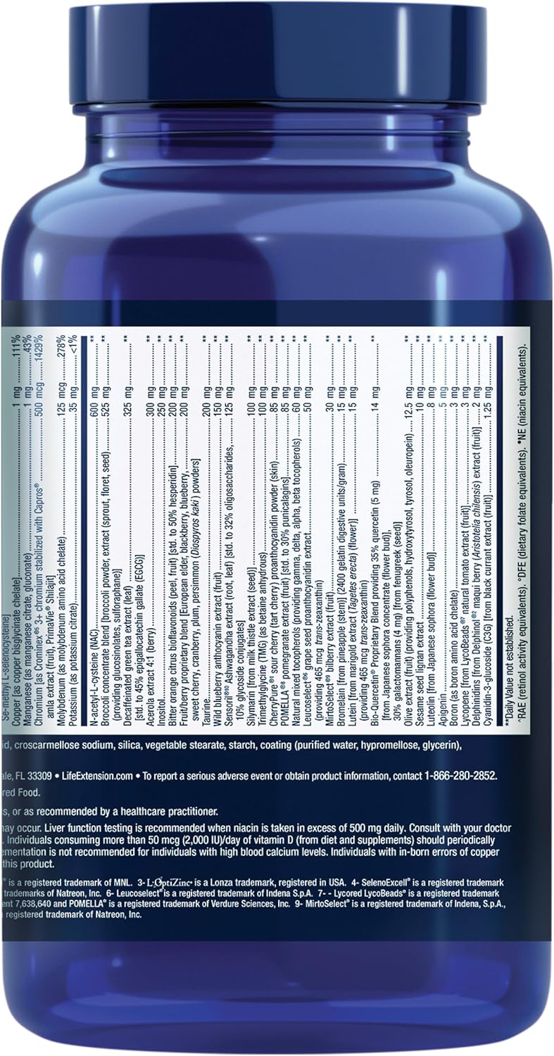 Life Extension Mix, 240 comprimidos - Complejo multivitamínico y mineral con extractos de frutas y vegetales