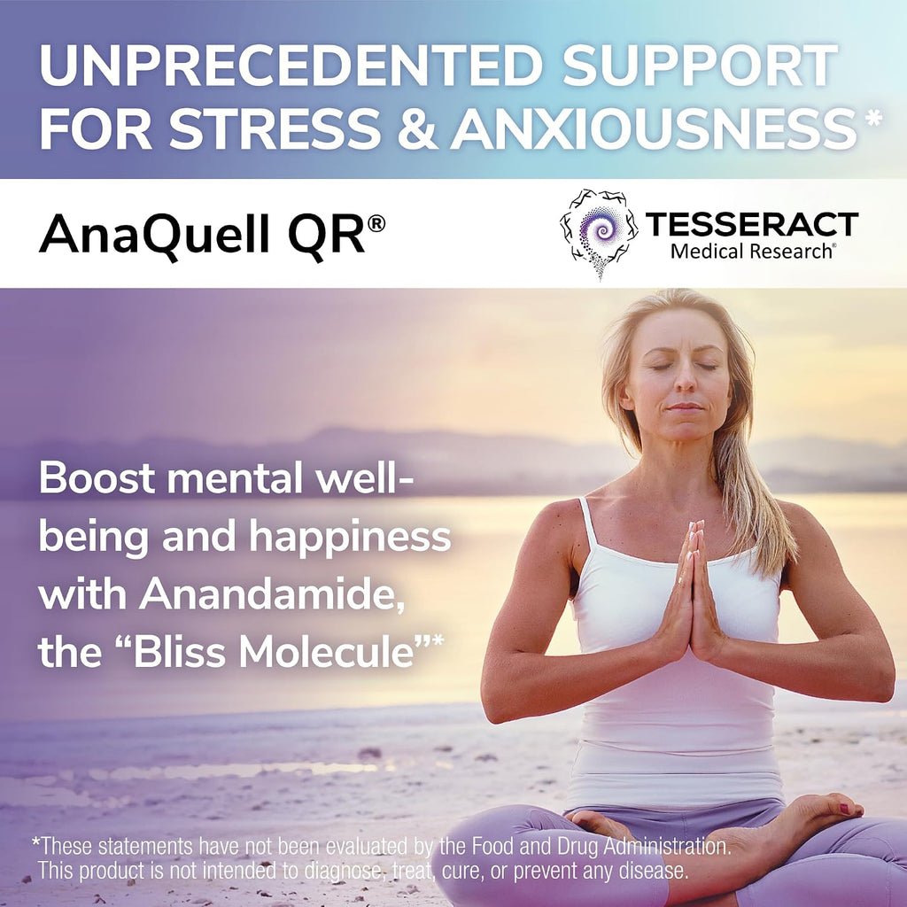 Tesseract Medical Research AnaQuell QR - Suplemento para el Alivio del Estrés y Apoyo al Estado de Ánimo, 45 Cápsulas