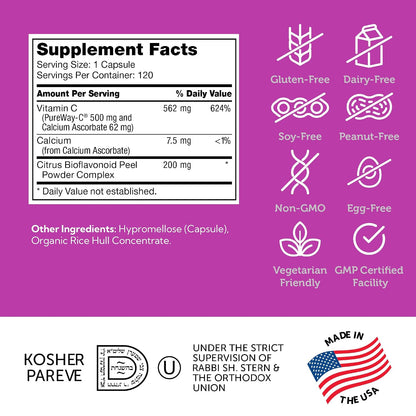 Zahler Vitamina C 500mg con Bioflavonoides - – Contribuye a reducir el cansancio y la fatiga. – Image 5