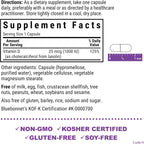 Vitamina D3 1000 UI (25 mcg) - Bluebonnet - 180 Cápsulas Vegetales