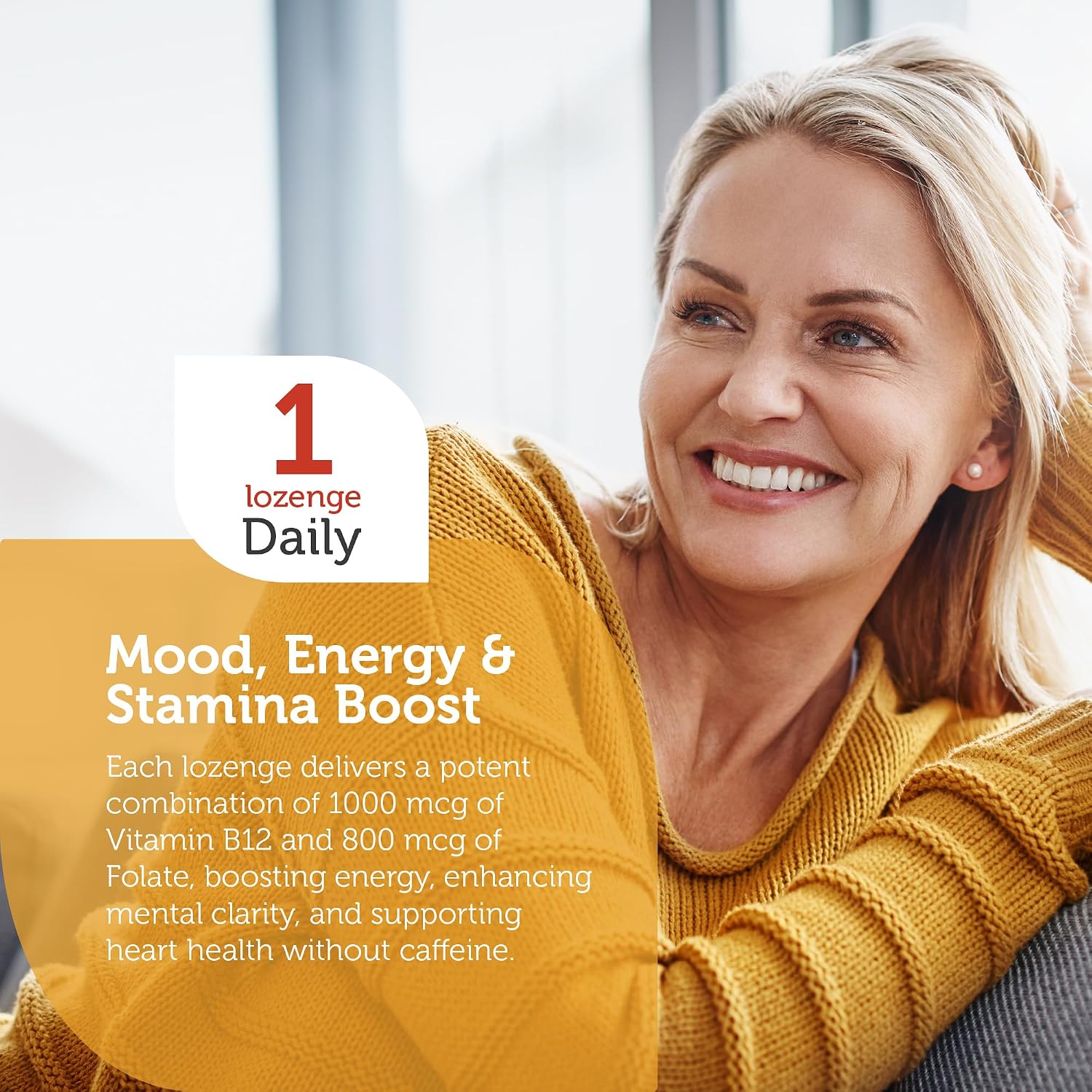 Zahler Energizer - Suplemento de Folato y B12 - Pastillas de disolución rápida sabor cereza - Metilcobalamina 1000 mcg y Ácido Fólico 1360 mcg (90 comprimidos)