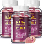 NAD Resveratrol Gummies - Suplemento con NAD+, Resveratrol, Colágeno Hidrolizado, Semilla de Uva y D-Biotina - Sin Azúcar - 60 Gominolas (Pack de 3)