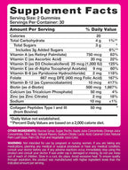 PINK Multivitamínico en Gominolas para Mujeres con Colágeno y Biotina - Sin Gluten y No Transgénico - Sabor Frutos Rojos