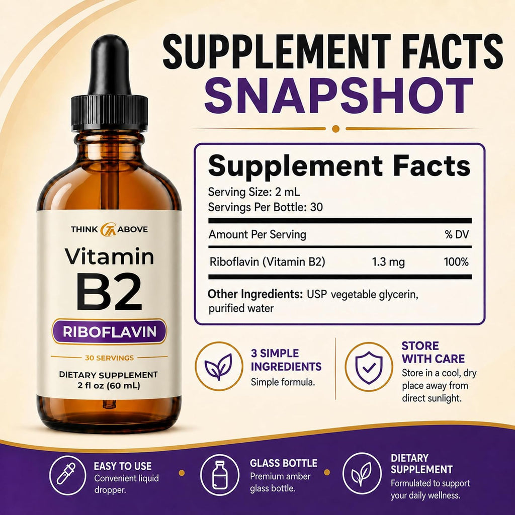 Think Above Vitamina B2 Riboflavina Gotas Líquidas - 60 ml