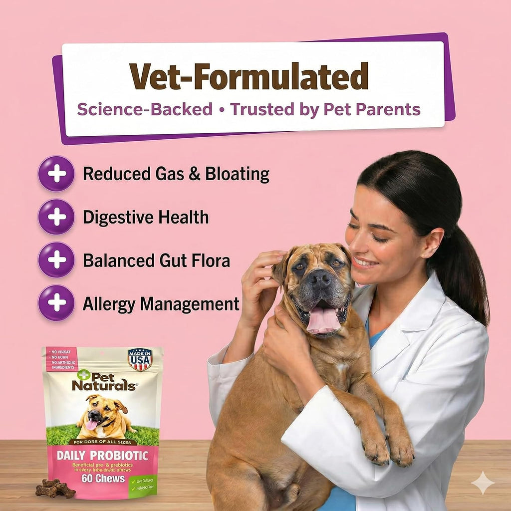 Pet Naturals Daily Probiotic Soft Chews for Dogs, Digestive and Immune Support, 120 Million CFUs per Chew, Duck Flavor, 60 Count