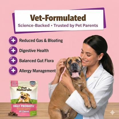 Pet Naturals Daily Probiotic Masticables Suaves para Perros, Apoyo Digestivo e Inmunológico, 120 Millones de UFC por – Image 4
