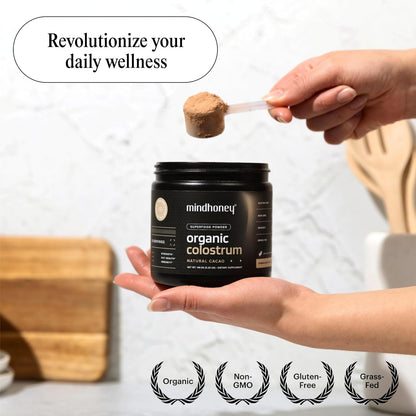 MINDHONEY Organic Colostrum | Premium Cacao – Cacao natural: Aporta un delicioso sabor a chocolate, además de – Image 6